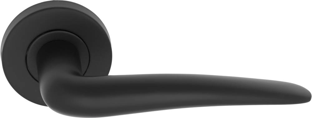 FORMANI BASICS LB20 solid sprung door handle on rose satin black