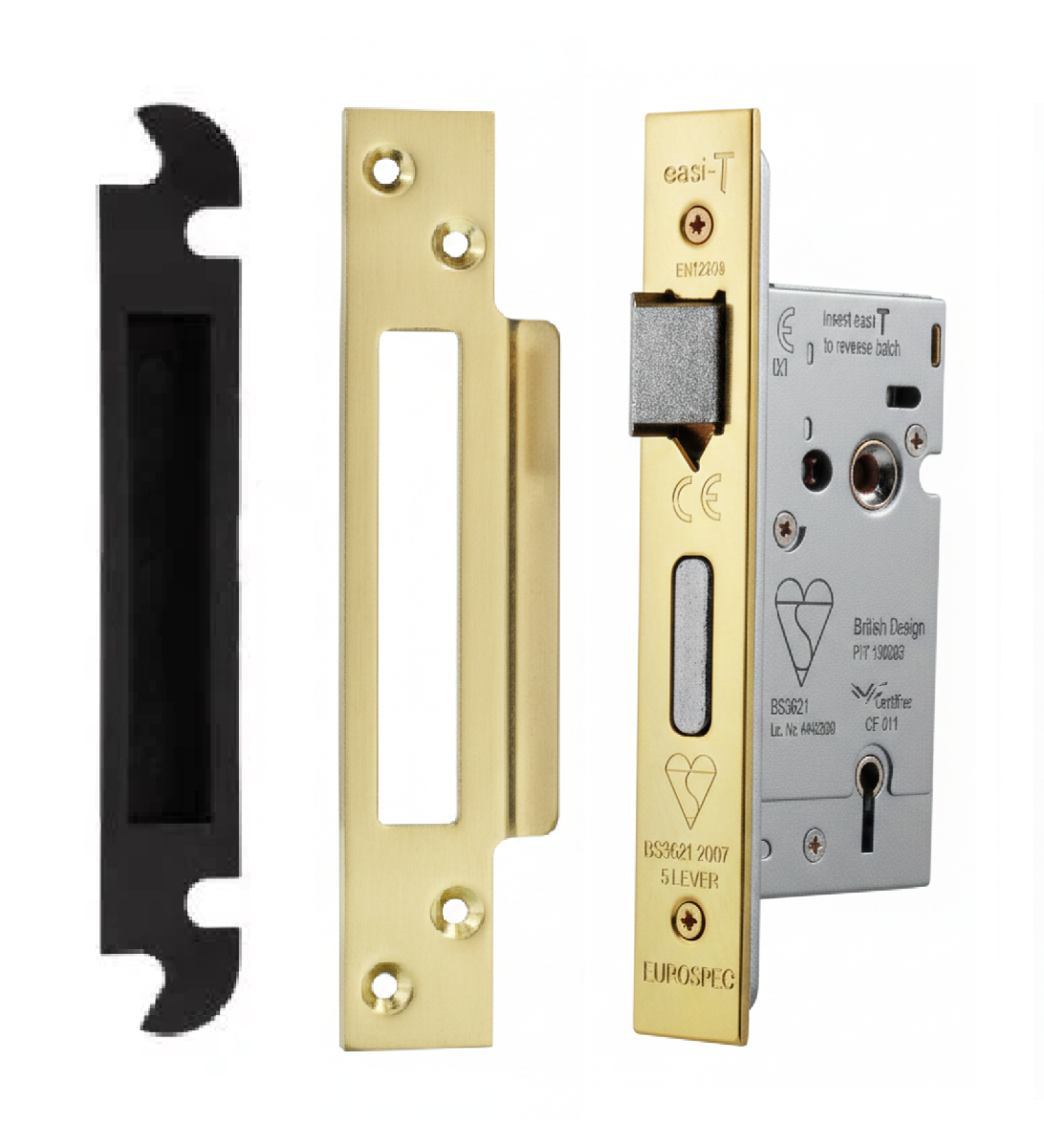 Eurospec LSB5525PVD Easi - T 5 Lever Sashlock Bs 64mm Stainless Brass