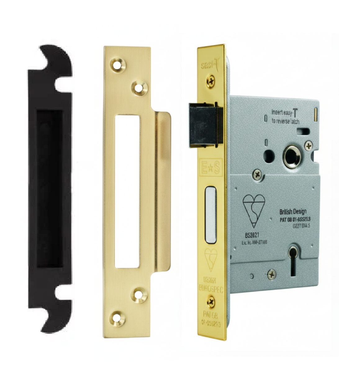 Eurospec LSB5530PVD Easi - T 5 Lever Sashlock Bs 76mm Stainless Brass