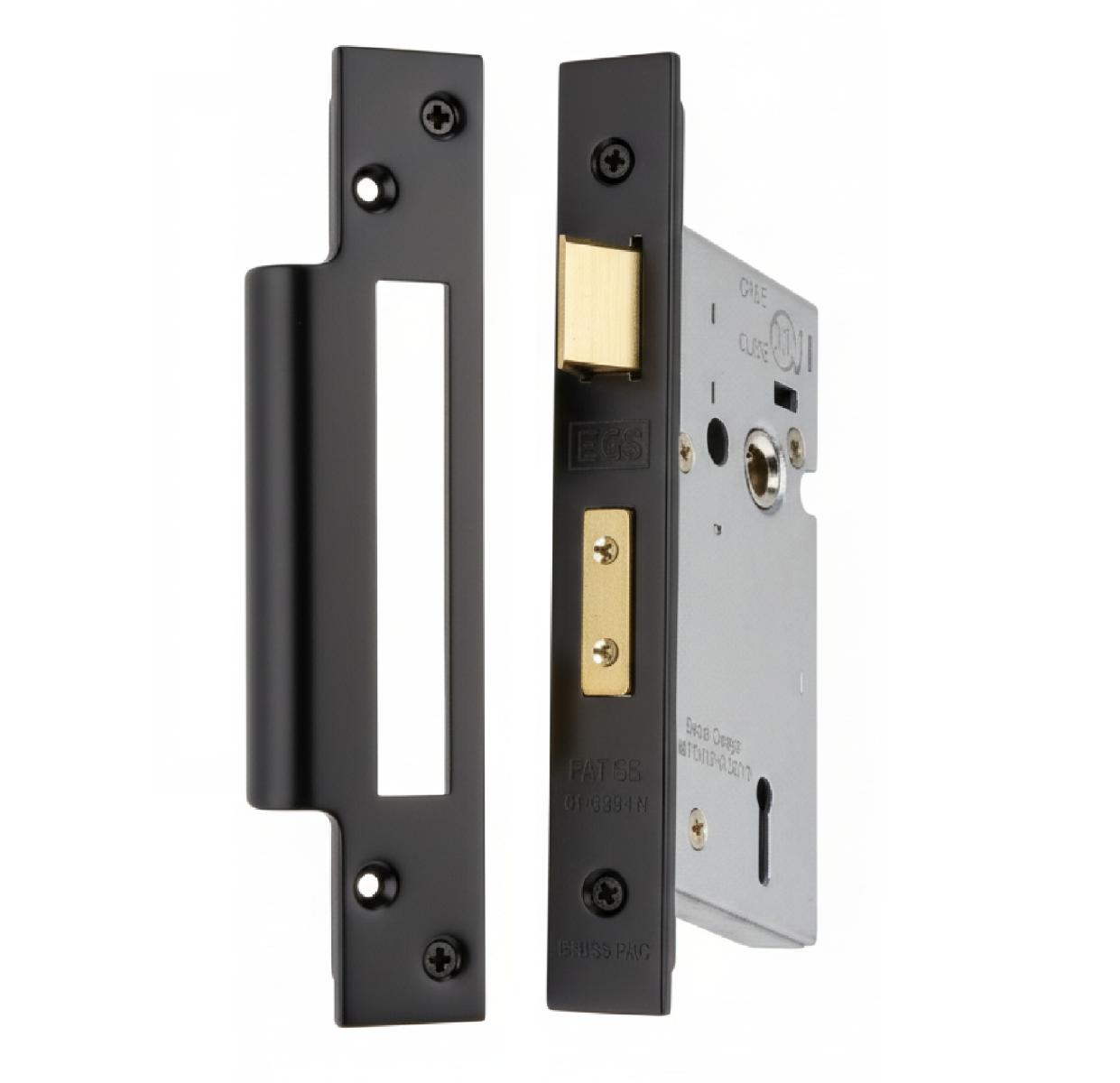 Eurospec Easi - T 3 Lever Security Sashlock 57mm Backset 76mm with Two Keys Matt Black