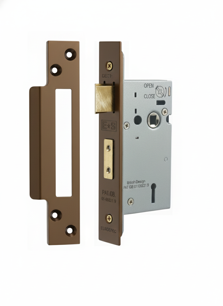 Eurospec Easi - T 5 Lever Security Sashlock 44mm Backset 64mm with Two Keys Matt Bronze LSS5525MBRZ