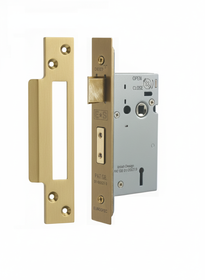 Eurospec Easi - T 5 Lever Security Sashlock 44mm Backset 64mm with Two Keys Satin Brass LSS5525SB