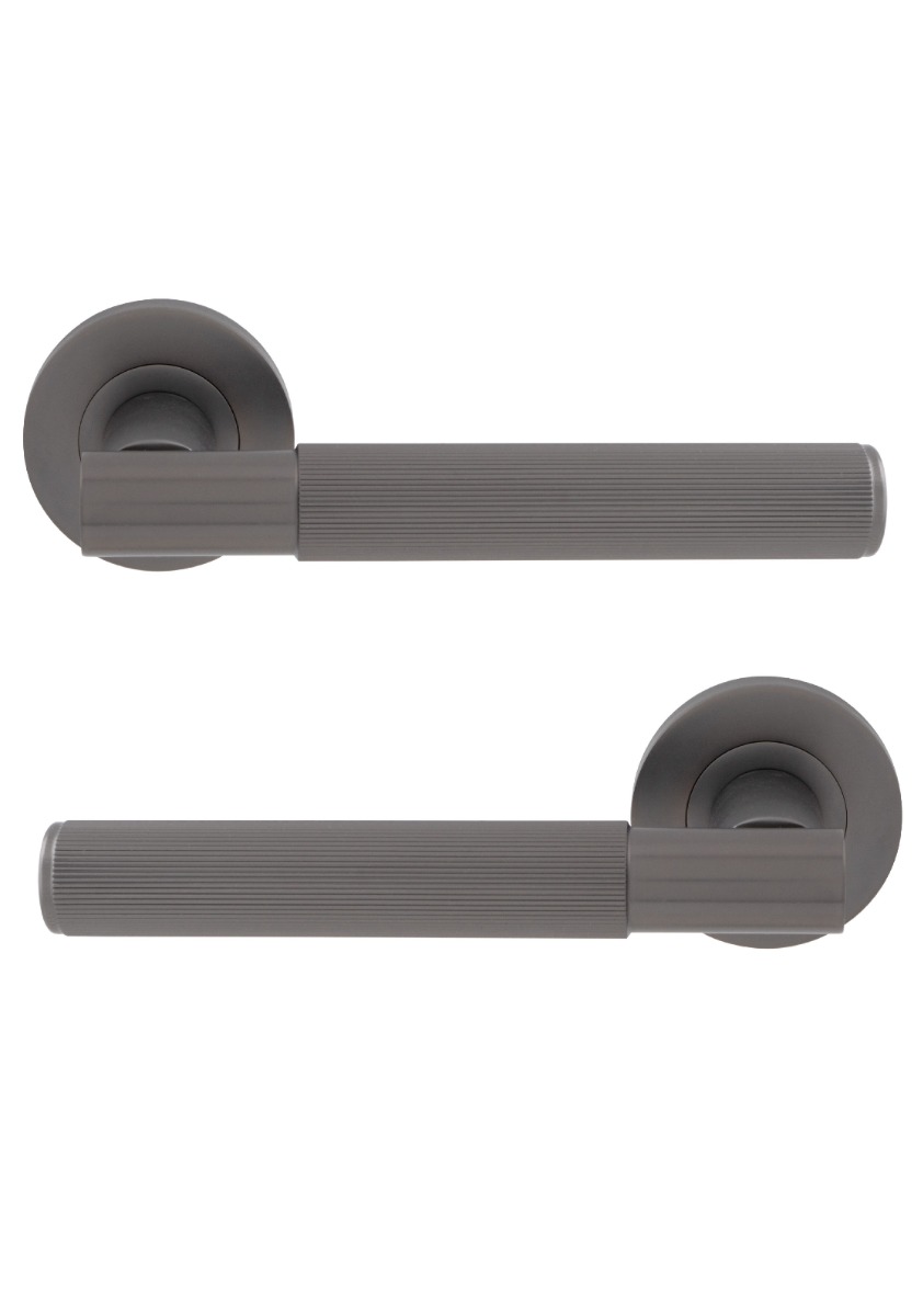 IRONZONE LVR018MBZ Velo Linear Lever Door Handle On Round Rose - Matt Bronze
