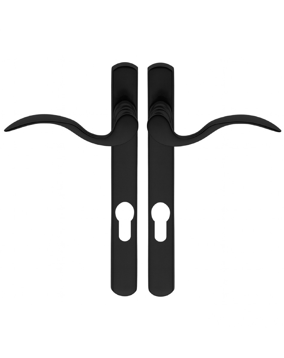 Carlisle Brass M140NP92BLRH Narrow Plate - Scroll Lever Furniture (92mm C/C) - (Right Hand) (On1) Black