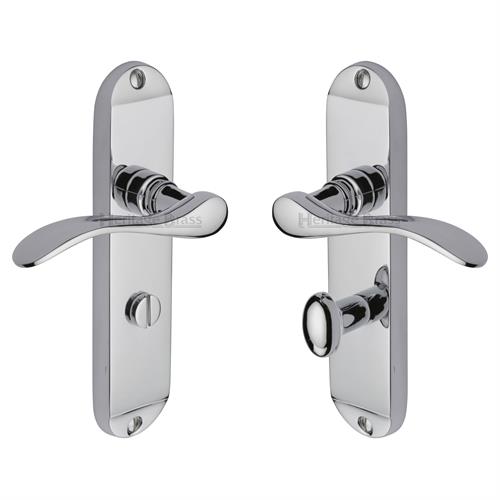 Heritage Brass MAY7630-PC Door Handle for Bathroom Maya Design Polished Chrome finish