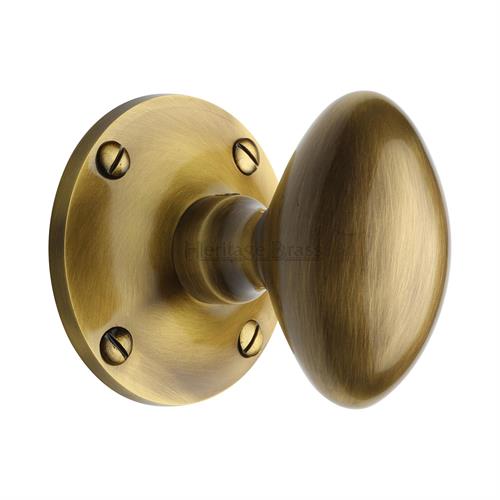 Heritage Brass MAY960-AT Mortice Knob on Rose Mayfair Design Antique finish
