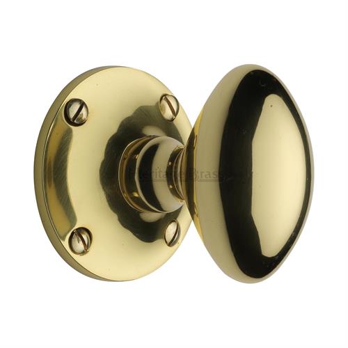 Heritage Brass MAY960-PB Mortice Knob on Rose Mayfair Design Polished Brass finish