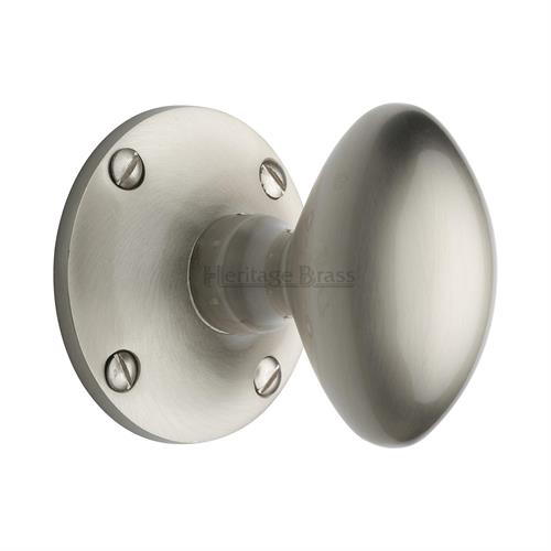 Heritage Brass MAY960-SN Mortice Knob on Rose Mayfair Design Satin Nickel finish