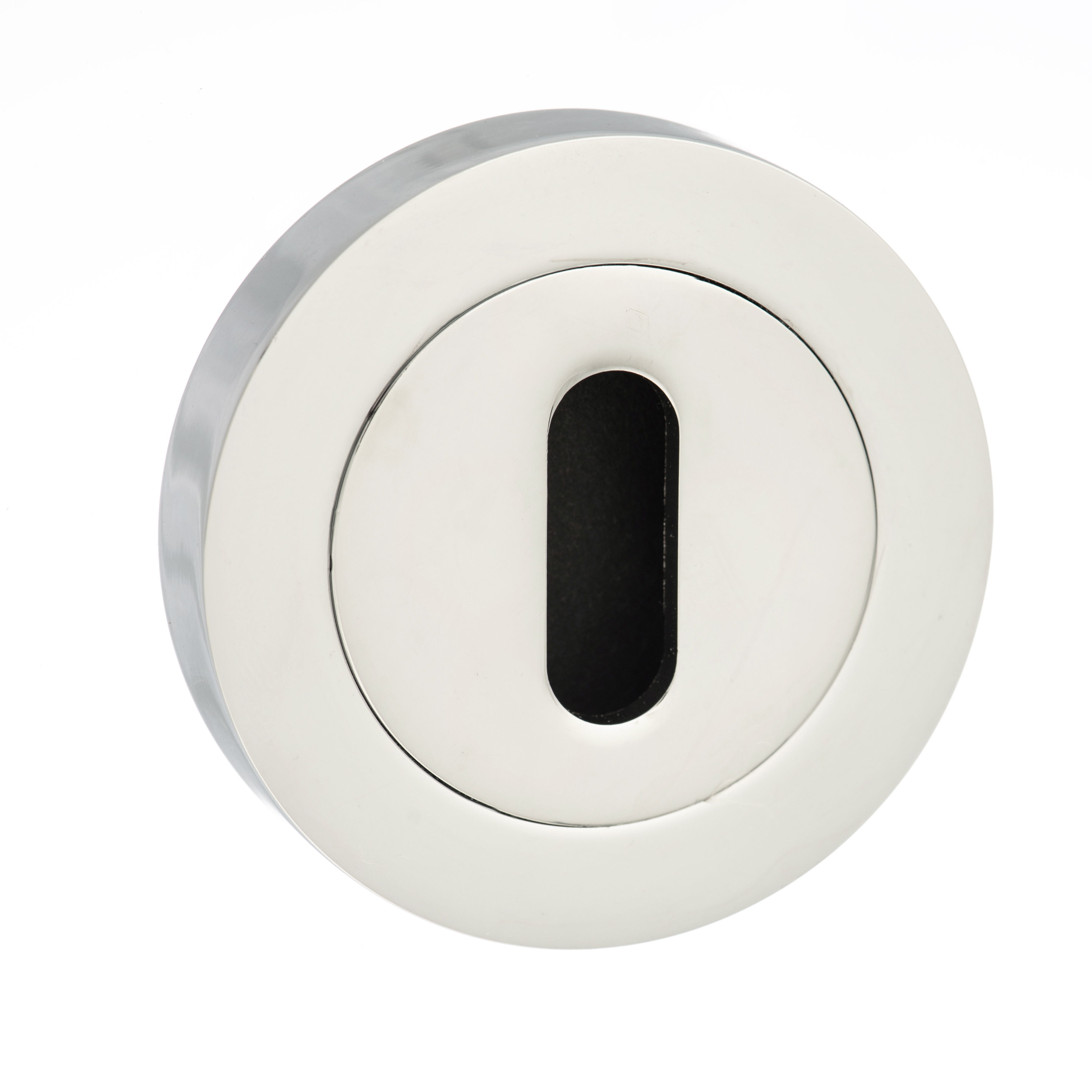 Mediterranean Key Escutcheon on Round Rose - Polished Chrome MESCKCP