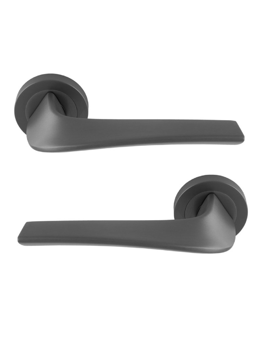 Manital Master Door Handle on round rose - Anthracite