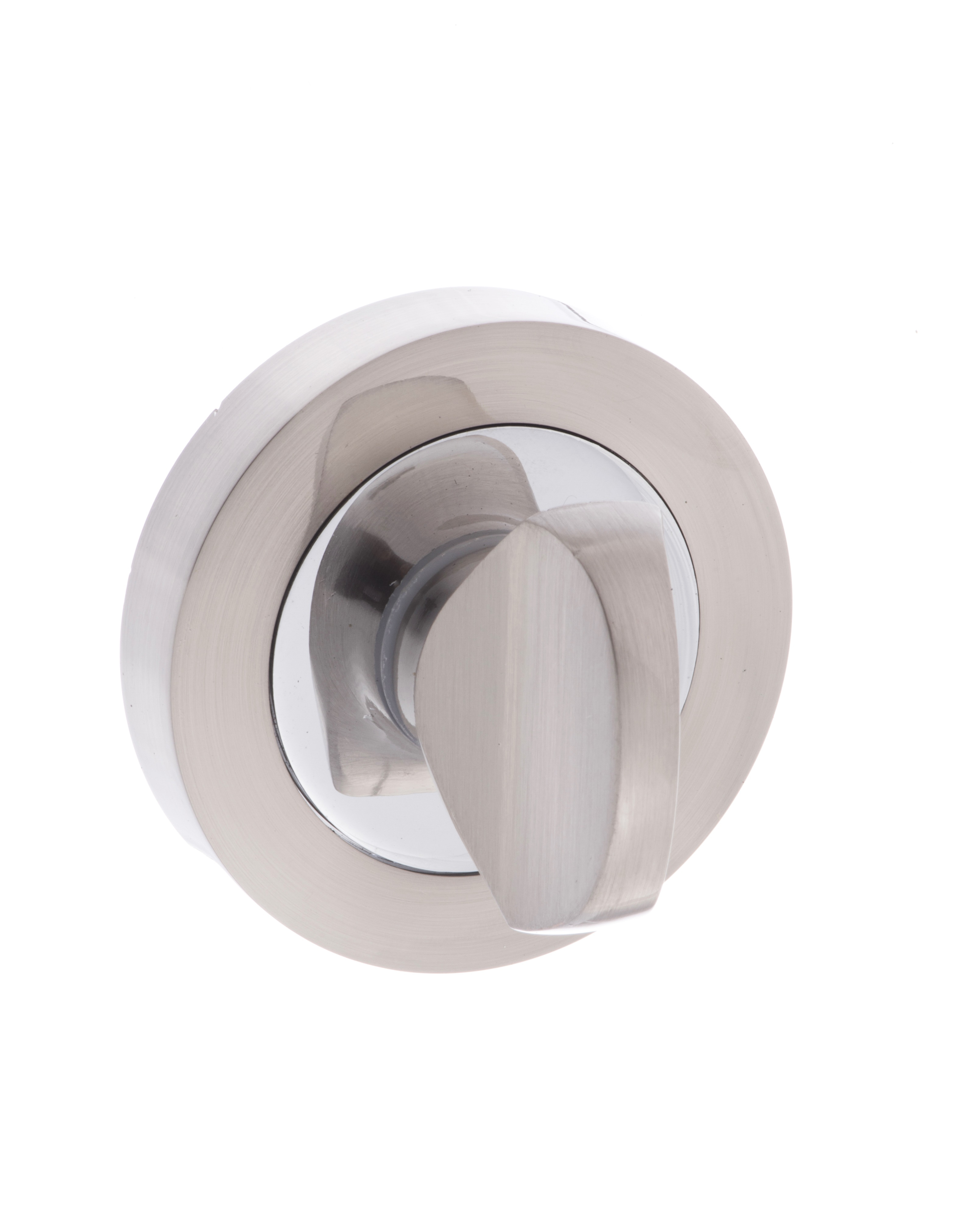 Mediterranean WC Turn and Release on Round Rose - Satin Nickel/Polished Chrome MWCSNCP