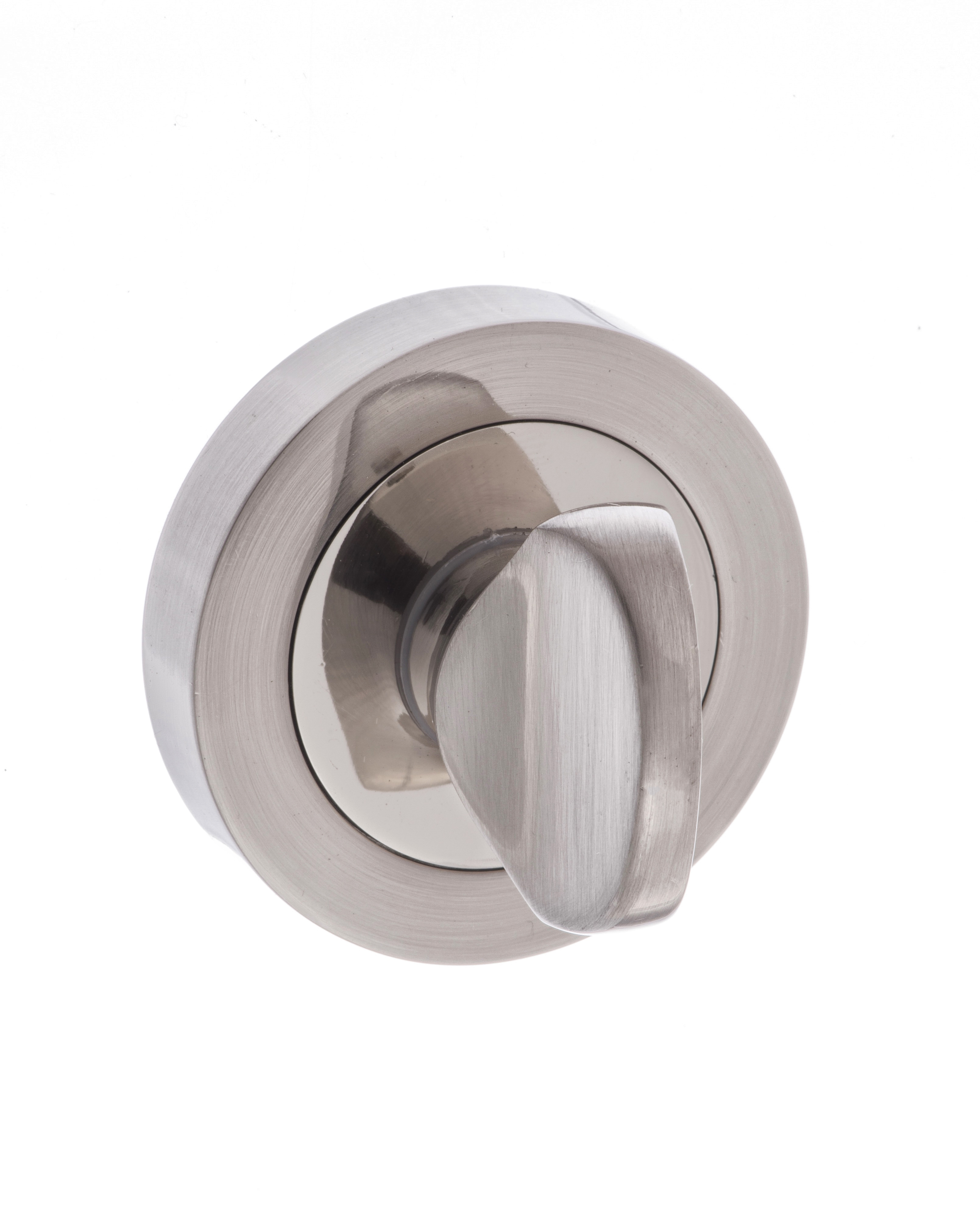 Mediterranean WC Turn and Release on Round Rose - Satin Nickel/Polished Nickel MWCSNNP
