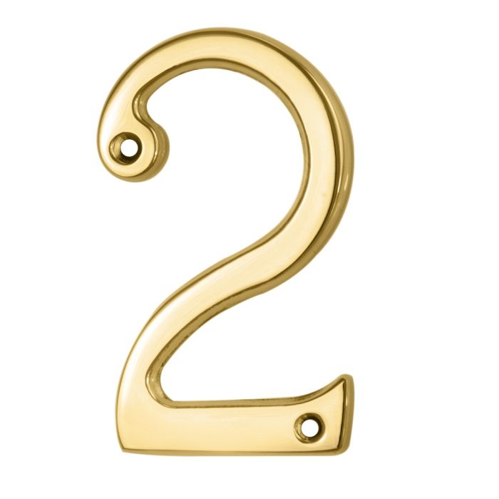 Carlisle Brass N2 Numeral Face Fix (No.2) Polished Brass