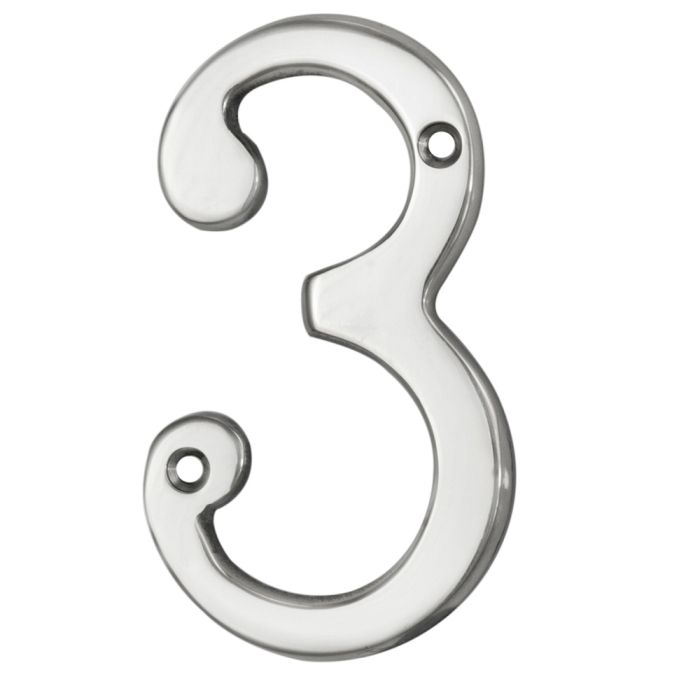 Carlisle Brass N3CP Numeral Face Fix (No.3) Polished Chrome