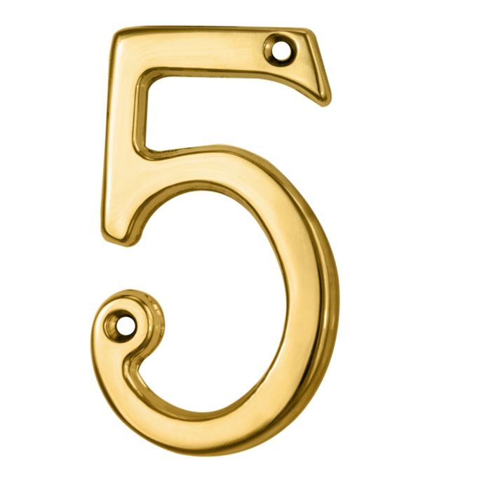 Carlisle Brass N5 Numeral Face Fix (No.5) Polished Brass