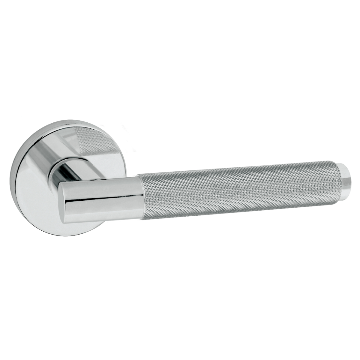 Acre & Clutton Nexus Knurled Lever on Round Rose - Polished Chrome