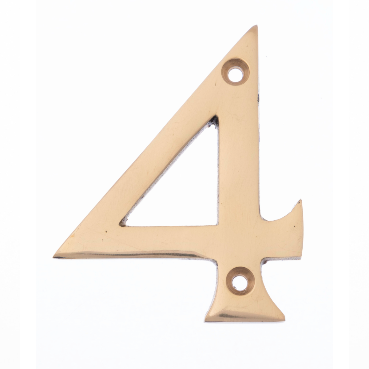 Door Number 4, 76mm - Polished Brass