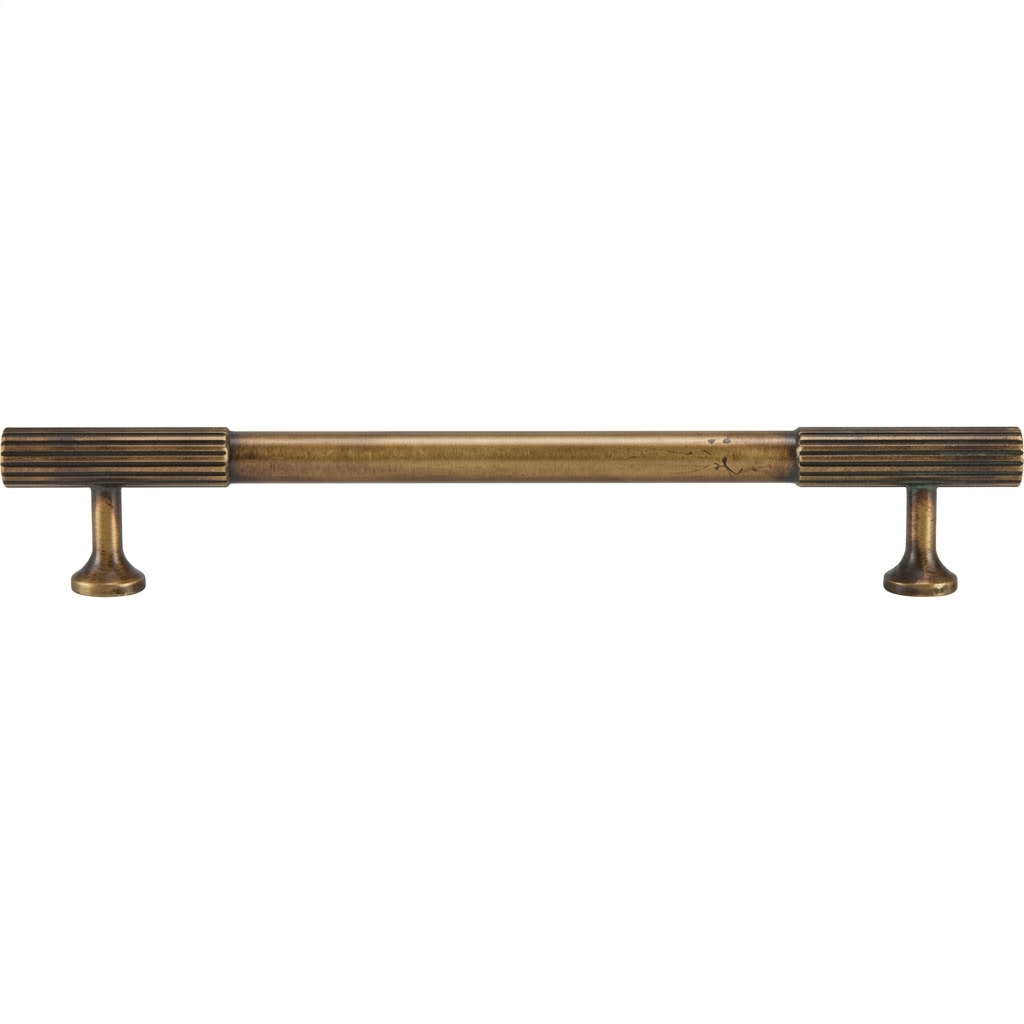 Acre & Clutton Oakridge Linear Solid Brass Cabinet Handle, 160mm Center-to-Center, 200mm Overall, Antique Brass