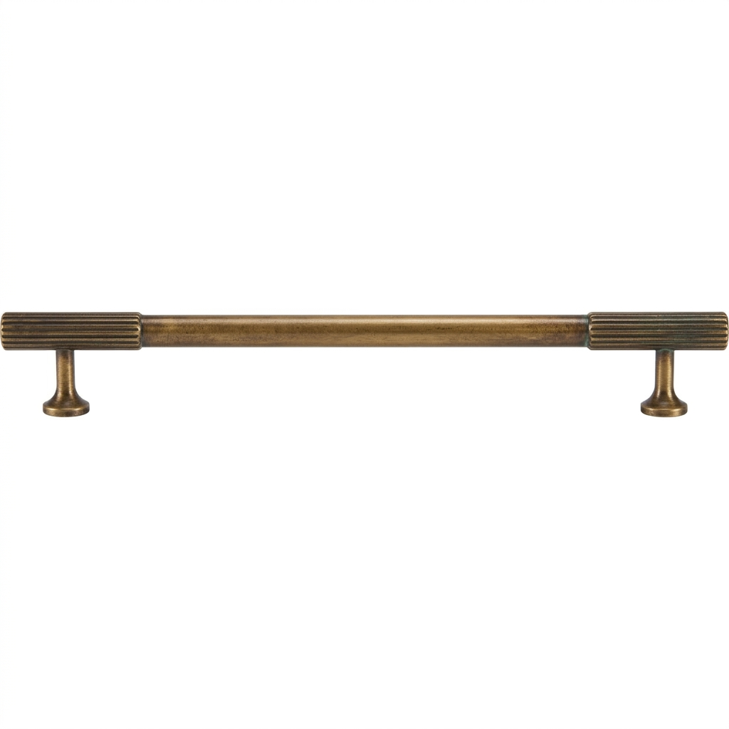 Acre & Clutton Oakridge Linear Solid Brass Cabinet Handle, 192mm Center-to-Center, 232mm Overall, Antique Brass
