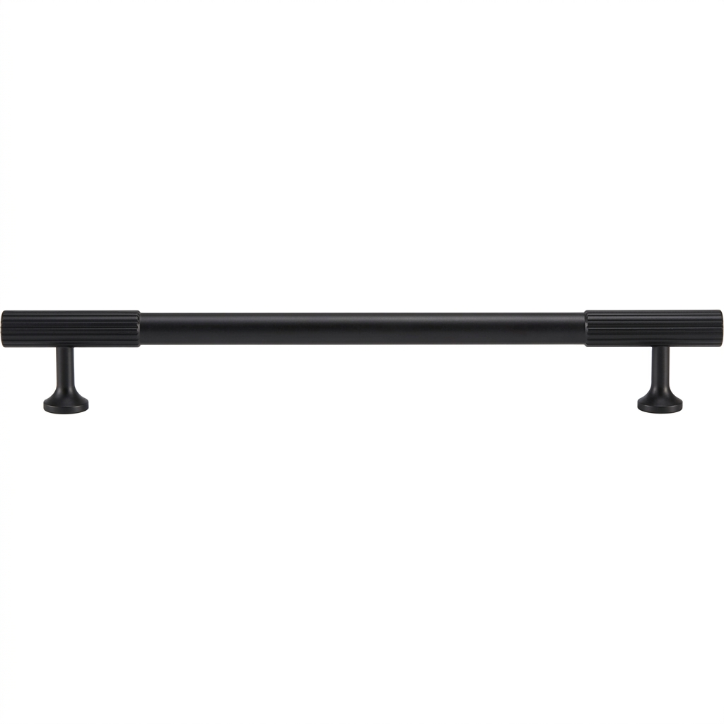 Acre & Clutton Oakridge Linear Solid Brass Cabinet Handle, 192mm Center-to-Center, 232mm Overall, Matt Black