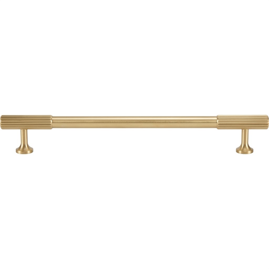 Acre & Clutton Oakridge Linear Solid Brass Cabinet Handle, 192mm Center-to-Center, 232mm Overall, Satin Brass