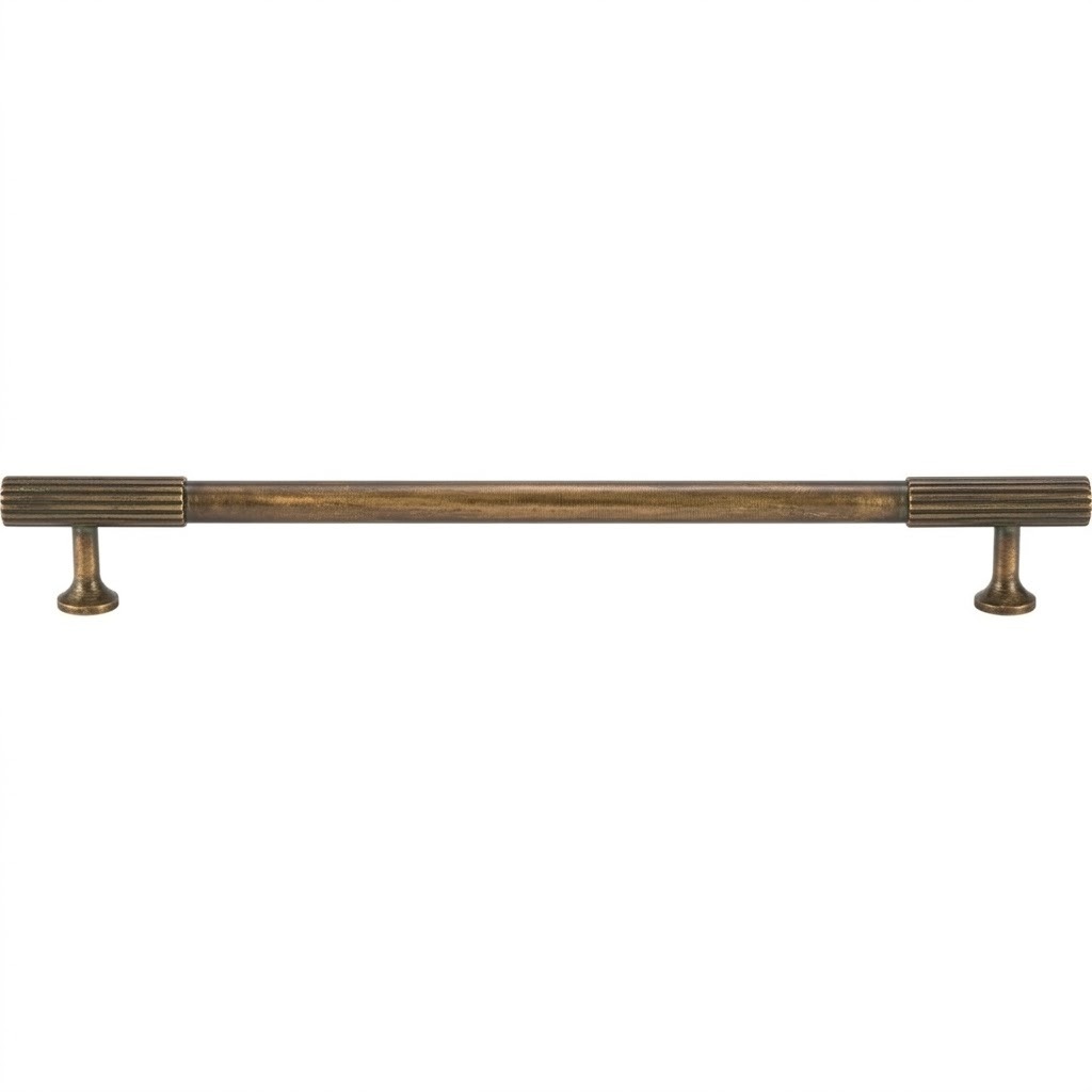 Acre & Clutton Oakridge Linear Solid Brass Cabinet Handle, 224mm Center-to-Center, 264mm Overall, Antique Brass