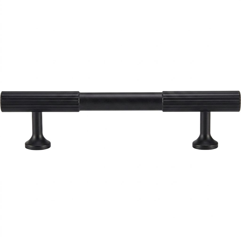 Acre & Clutton Oakridge Linear Solid Brass Cabinet Handle, 96mm Center-to-Center, 136mm Overall, Matt Black