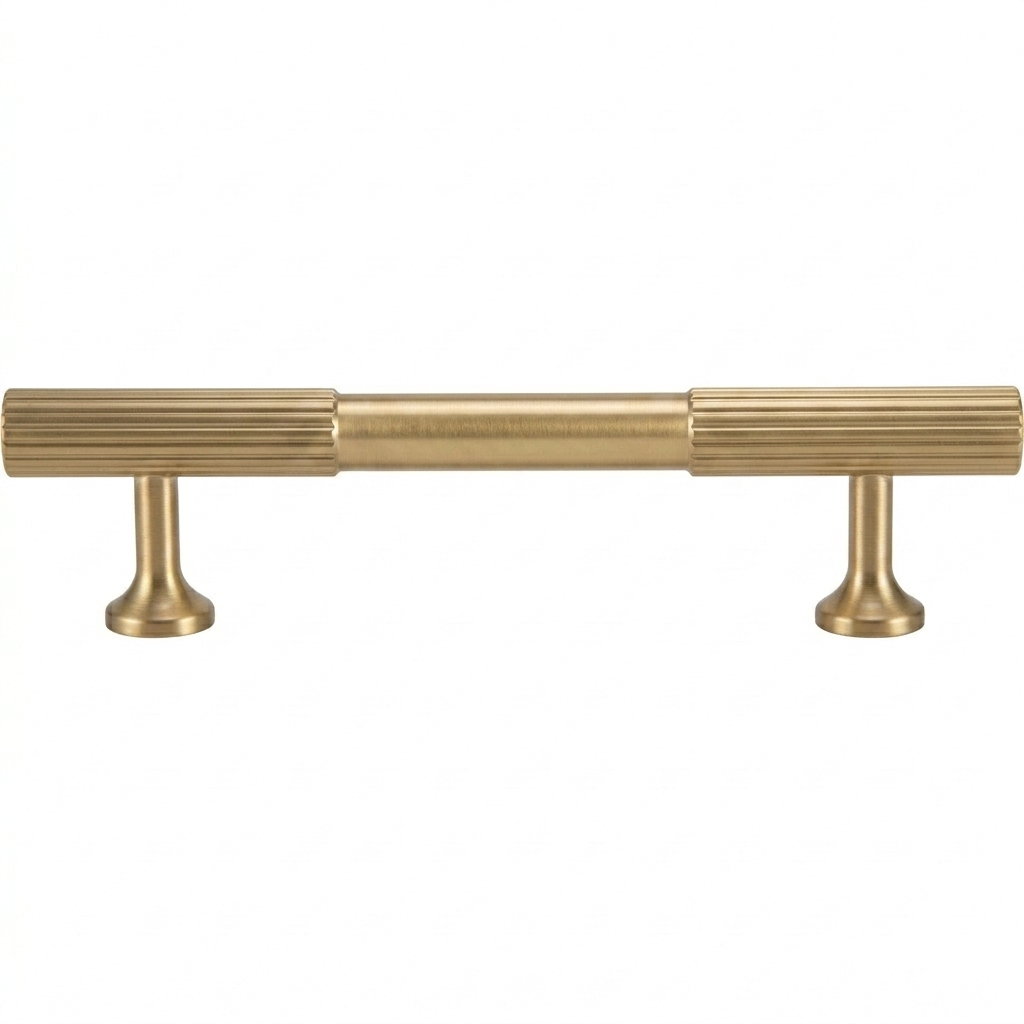 Acre & Clutton Oakridge Linear Solid Brass Cabinet Handle, 96mm Center-to-Center, 136mm Overall, Satin Brass