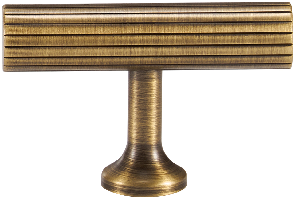 Acre & Clutton Oakridge Linear Solid Brass T Bar Cabinet Handle 50mm Antique Brass