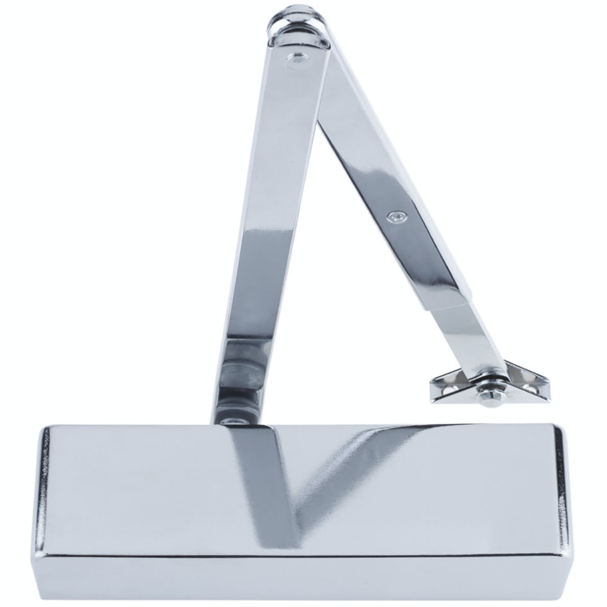 IRONZONE Overhead Door Closer Power Adjustable Size 2-4 | C/W Back Check & Delayed Action | Flat Arm and Body | Fire Rated | Semi Radius Cover - Polished Stainless Steel