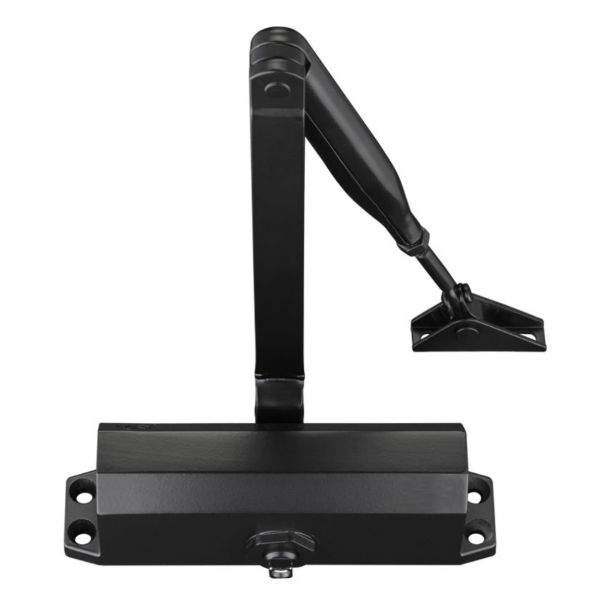 IRONZONE Overhead Door Closer Fixed Power Size 3 For Doors up to 60kg | 180 x 42mm | CE, UKCA & Certifire Approved - Black Finish