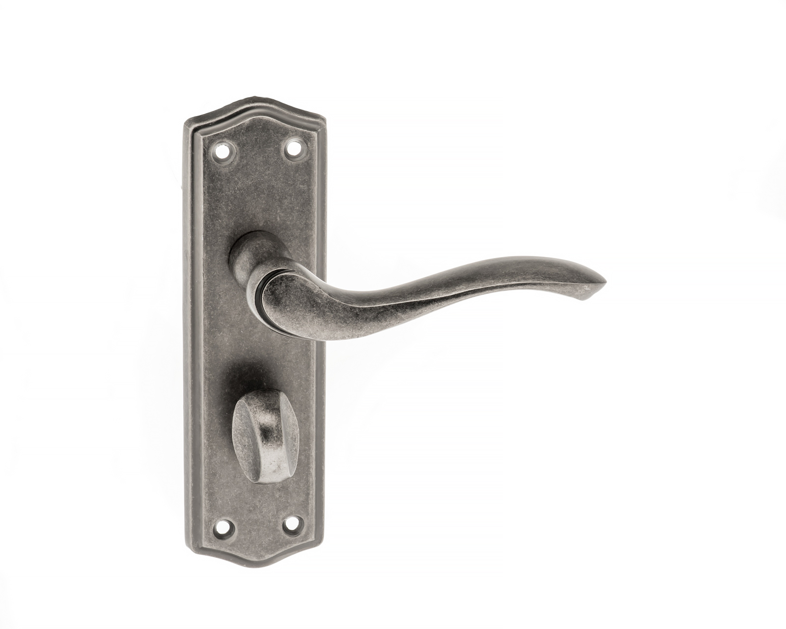 Old English Warwick WC Lever on Backplate **for use with sashlock only** - Distressed Silver OE178WCDS