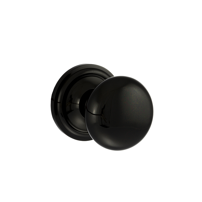 Old English Harrogate Solid Brass Mushroom Mortice Knob on Concealed Fix Rose - Black Nickel OE58MMKBN