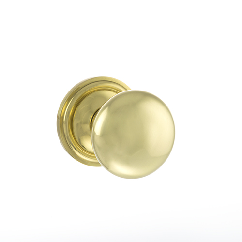 Old English Harrogate Solid Brass Mushroom Mortice Knob on Concealed Fix Rose - Polished Brass OE58MMKPB