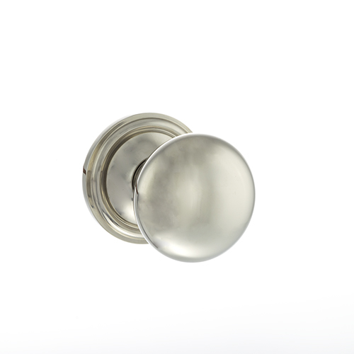 Old English Harrogate Solid Brass Mushroom Mortice Knob on Concealed Fix Rose - Polished Nickel OE58MMKPN