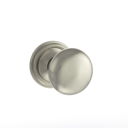 Old English Harrogate Solid Brass Mushroom Mortice Knob on Concealed Fix Rose - Satin Nickel OE58MMKSN