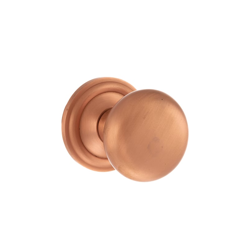 Old English Harrogate Solid Brass Mushroom Mortice Knob on Concealed Fix Rose - Urban Satin Copper OE58MMKUSC