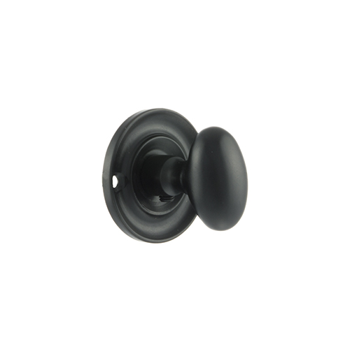 Old English Solid Brass Oval WC Turn and Release - Matt Black OEOWCMB