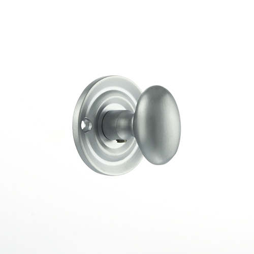 Old English Solid Brass Oval WC Turn and Release - Satin Chrome OEOWCSC