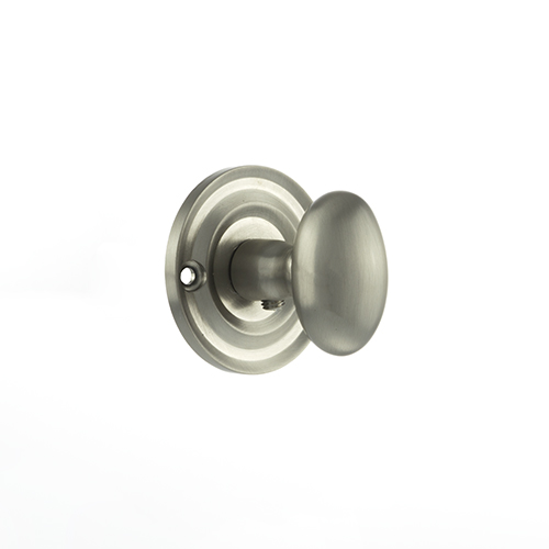 Old English Solid Brass Oval WC Turn and Release - Satin Nickel OEOWCSN