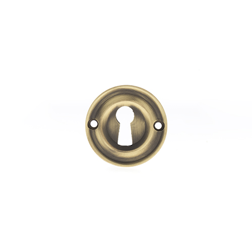 Old English Solid Brass Open Key Hole Escutcheon - Matt Antique Brass OERKEMAB