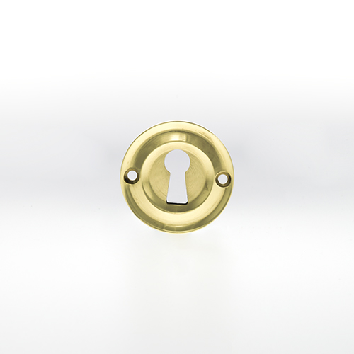 Old English Solid Brass Open Key Hole Escutcheon - Polished Brass OERKEPB