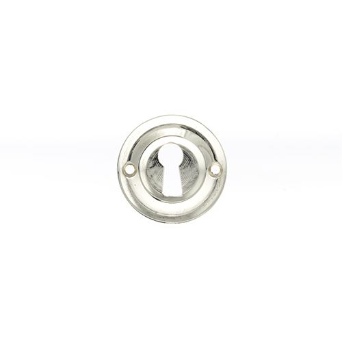 Old English Solid Brass Open Key Hole Escutcheon - Polished Nickel OERKEPN