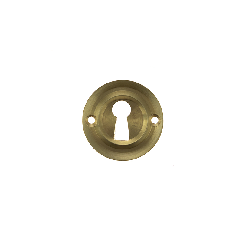 Old English Solid Brass Open Key Hole Escutcheon - Satin Brass OERKESB
