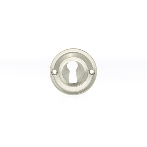 Old English Solid Brass Open Key Hole Escutcheon - Satin Nickel OERKESN