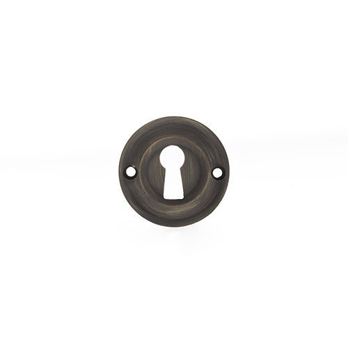 Old English Solid Brass Open Key Hole Escutcheon - Urban Bronze OERKEUB
