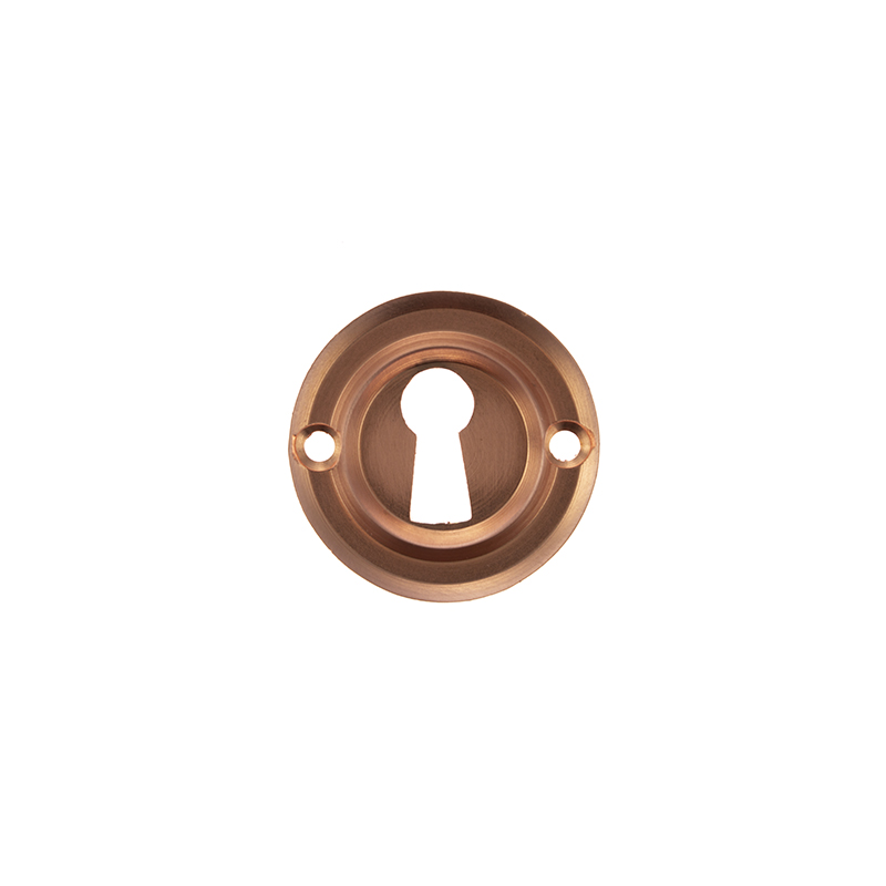 Old English Solid Brass Open Key Hole Escutcheon - Urban Satin Copper OERKEUSC