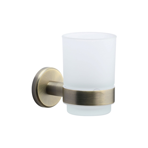 M.Marcus OXF-TUMBLER-MA Single tumbler holder with glass Antique Bronze