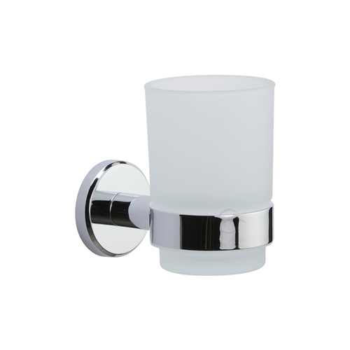 M.Marcus OXF-TUMBLER-PC Single tumbler holder with glass Polished Chrome