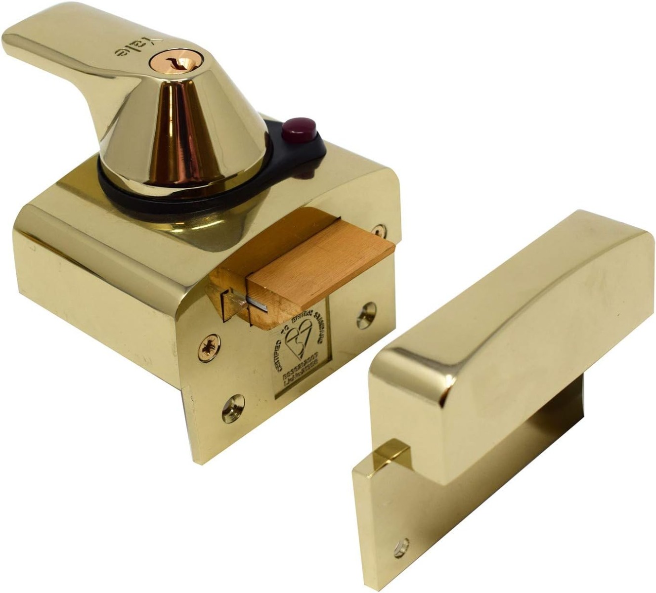 PBS1 Max Security British Standard and Insurance Approved Frontdoor Nightlatch Polished Brass P-BS1-BLX-PB-60 by Yale